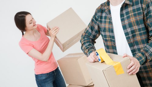 Man and van service vehicle and moving boxes
