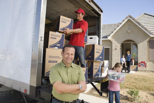 Packing supplies and moving boxes prepared for a Swiss Cottage home move