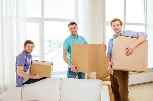 Organised unpacking of boxes into a new Swiss Cottage home