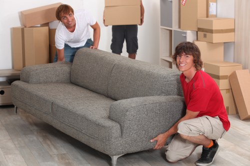 Removal truck prepared for a flat or office move in North West London