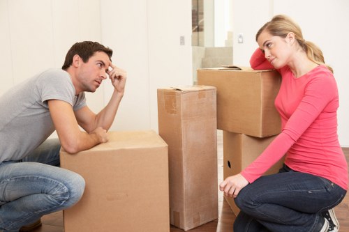 Staff reviewing safety checks before a man and van transport job