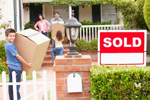 Removal van loaded for an apartment move in north-west London